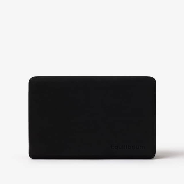 Black Yoga Block With Equilibrium Logo