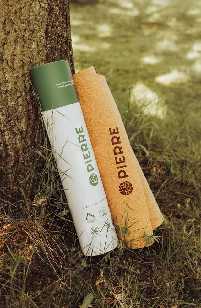 PIERRE Cork Yoga Mat And Packaging