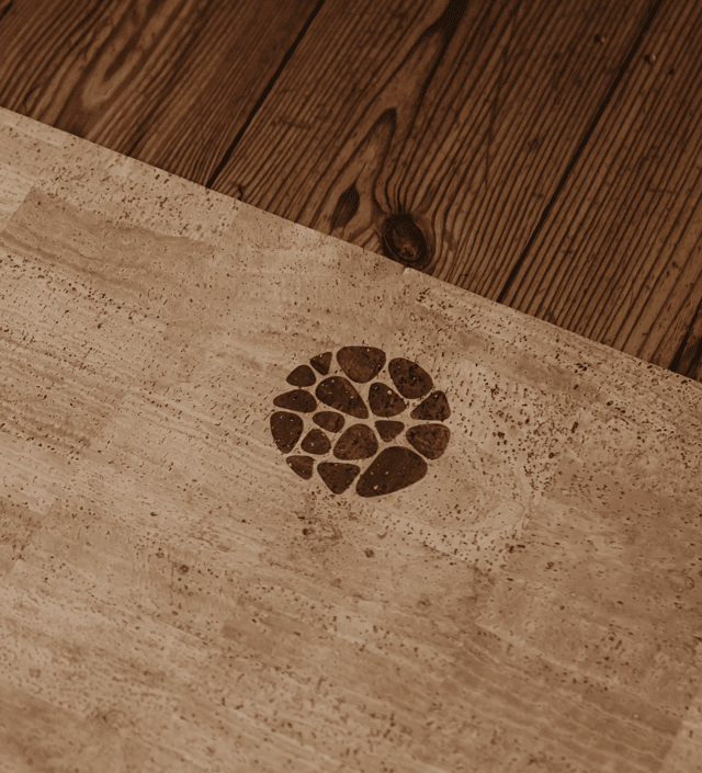 PIERRE Cork Yoga Mat Logo Detail