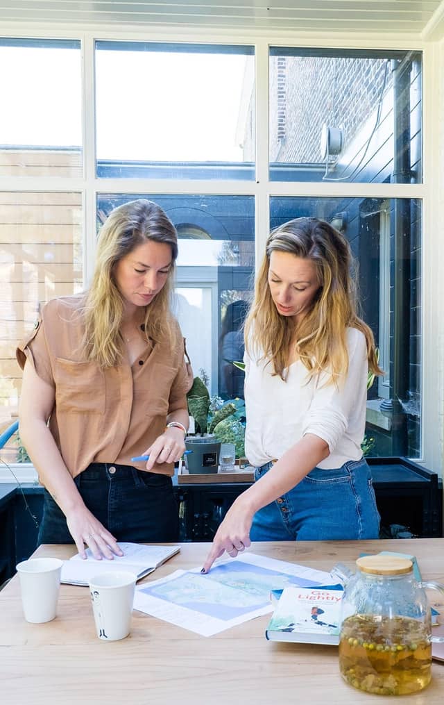 Two Women Planning Sustainability Projects
