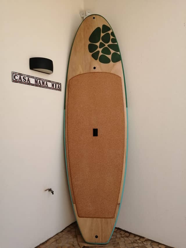 Wooden Paddle Board With Cork Deck