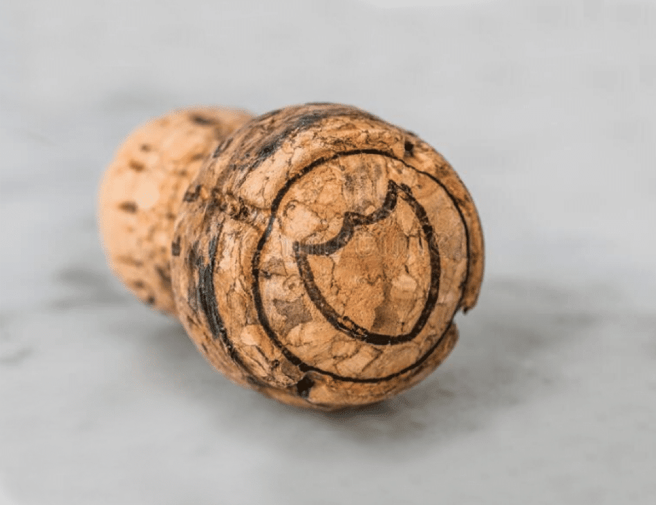 Natural wine cork on marble surface