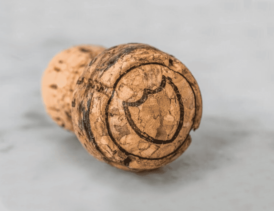 Natural wine cork on marble surface