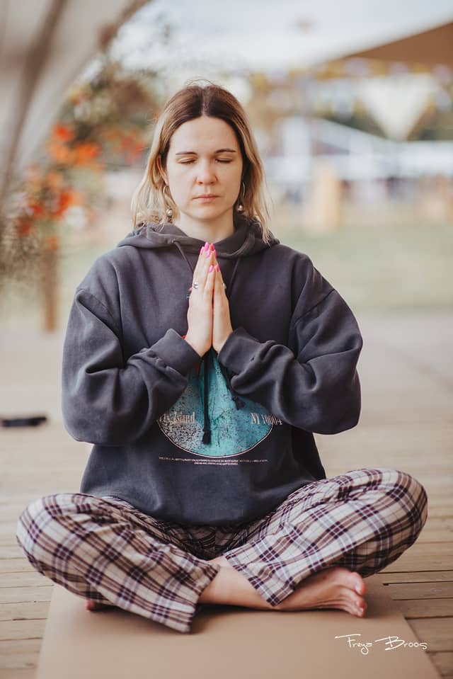 Festival Dome Woman Meditating Hoodie
