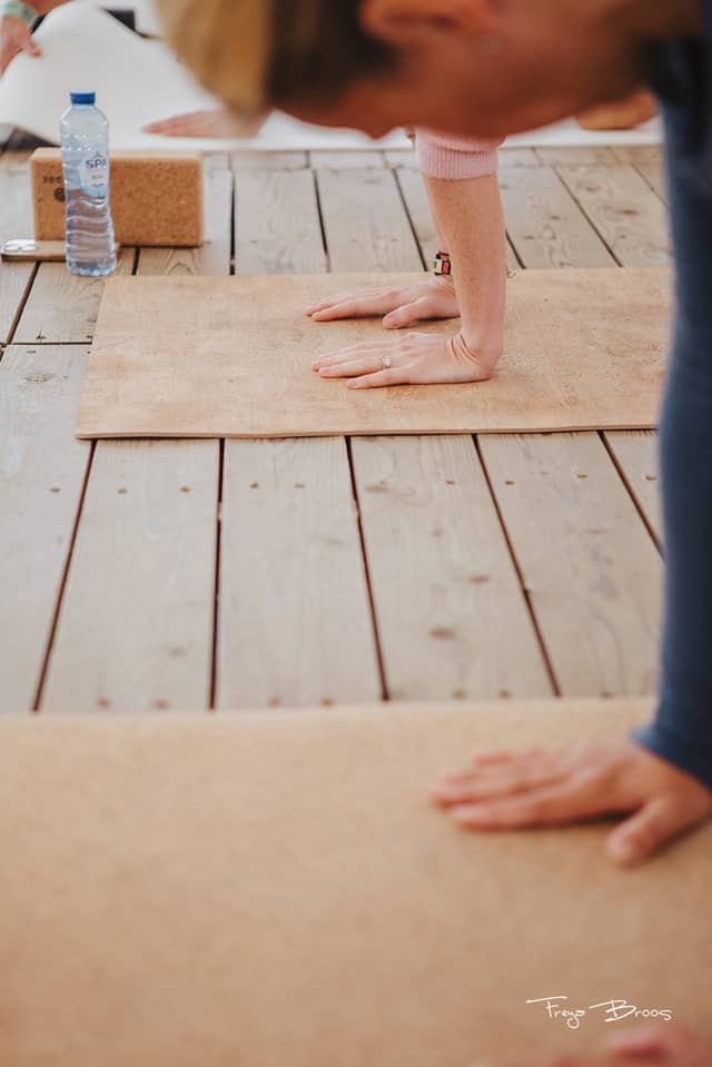 Festival Dome Hands Cork Mat Close