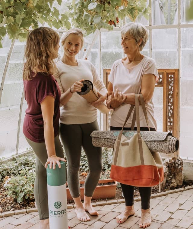 Three Smiling Women With PIERRE Gear