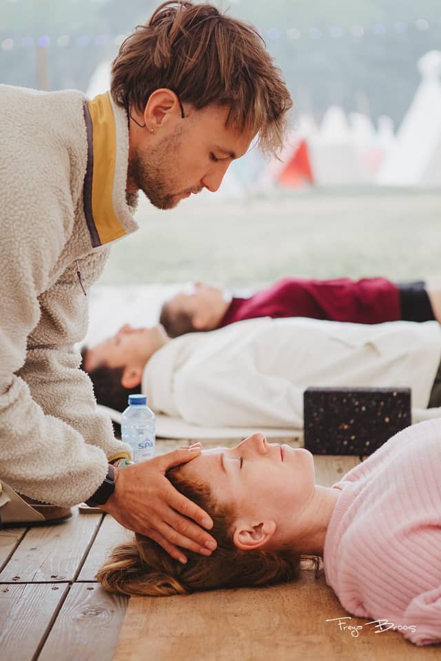 Festival Dome Teacher Head Massage Savasana