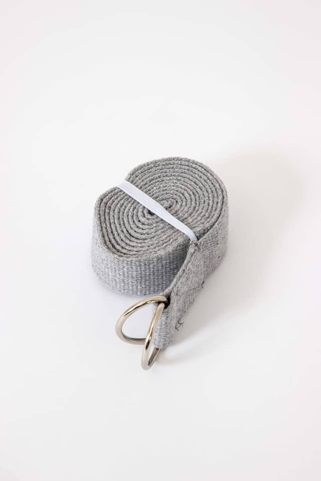 Gray Recycled Cotton Yoga Strap PIERRE