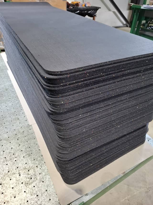 Recycled Rubber Mat Sheets Stack