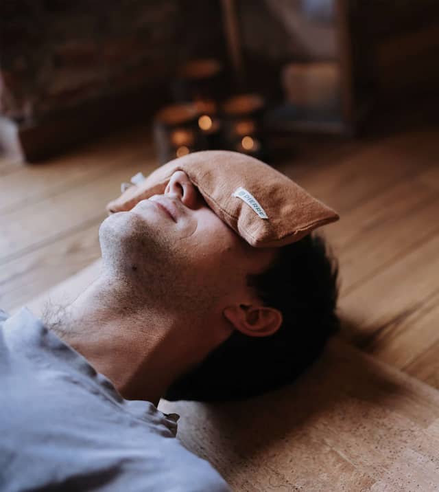 Man Using PIERRE Eye Pillow