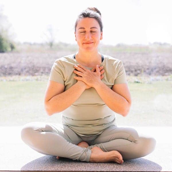 Woman Meditating On PIERRE Cork Mat