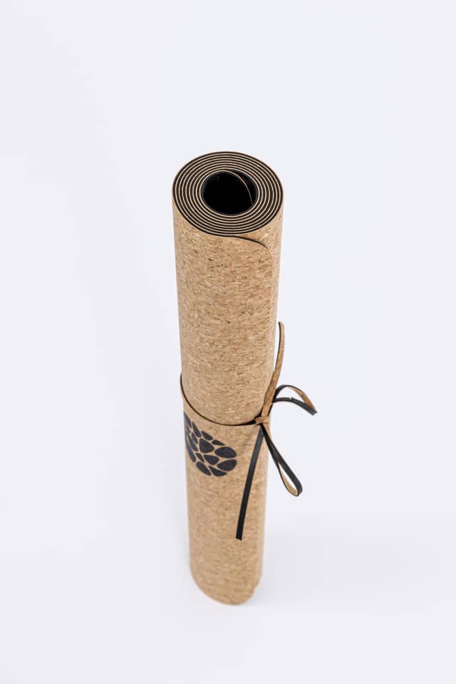 Rolled PIERRE Cork Yoga Mat