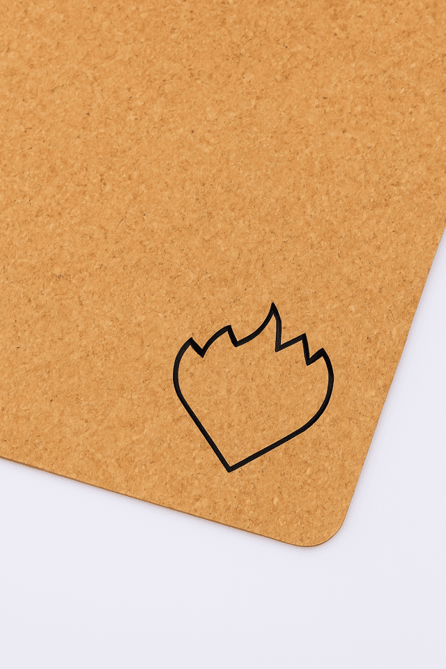 PIERRE Cork Mat Logo Detail